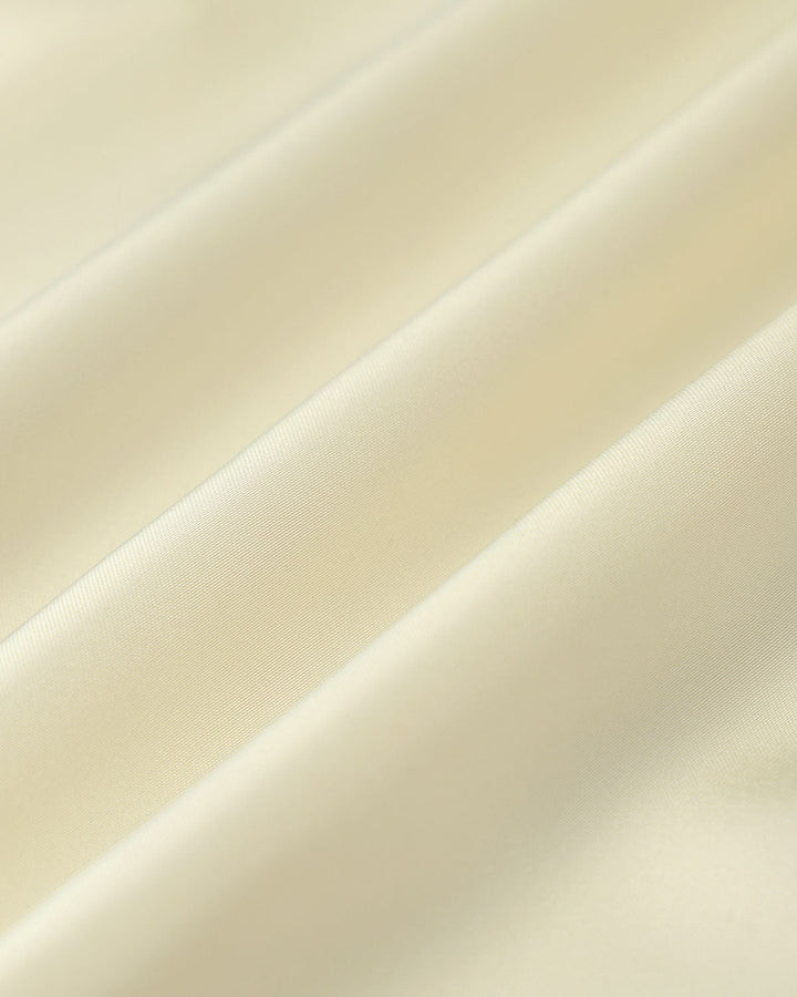 Yellow Square Neck Ruffle Satin Midi Dress