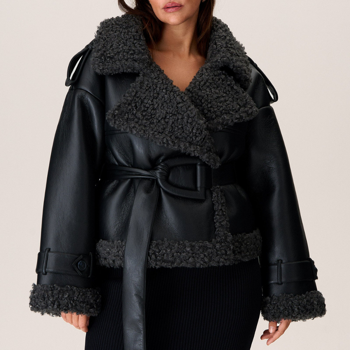 Luna – Belted Shearling Coat