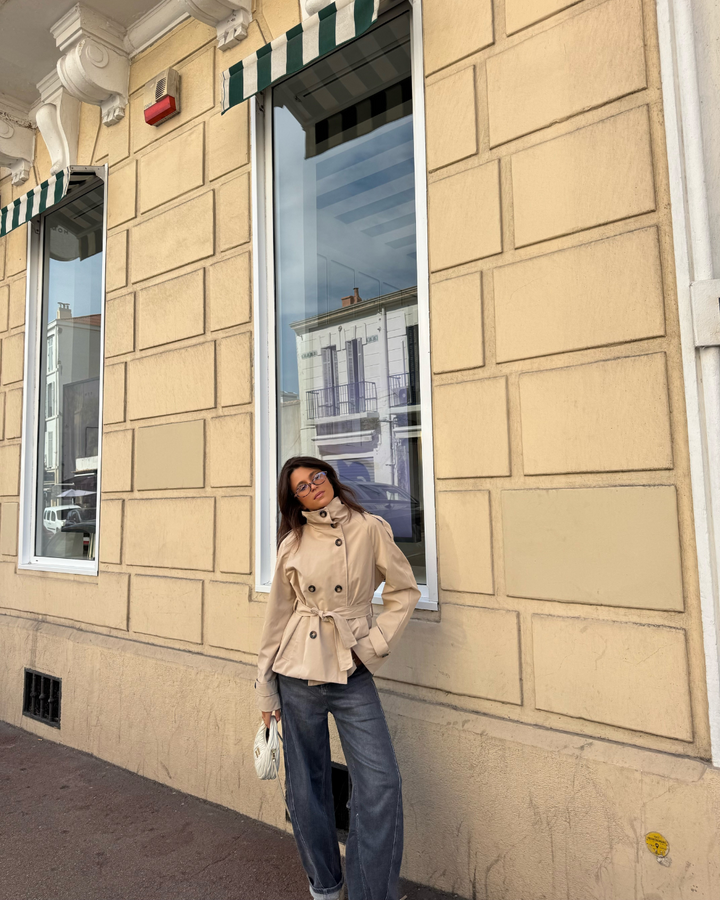 Millie – Cropped Trench Coat for Effortless Autumn Elegance