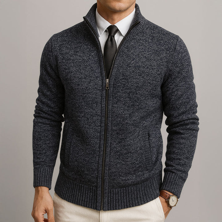 Diego – Merino Wool Zip-Up Cardigan