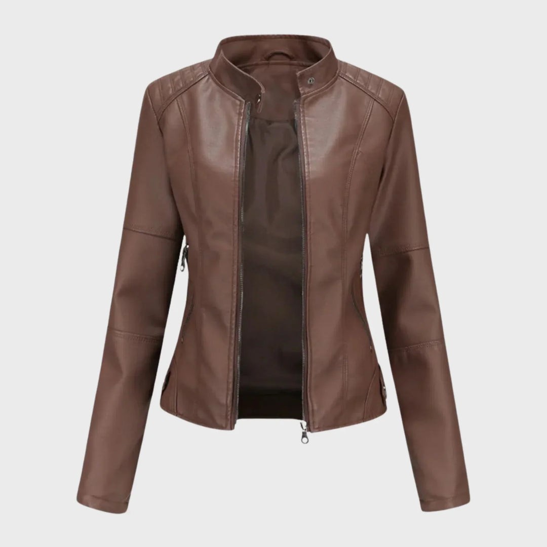 Sarah – Casual leather jacket for effortless elegance