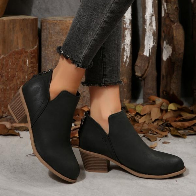 Theodora – Textured Ankle Boots