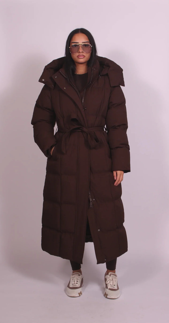 Carmen - Long Belted Puffer Coat