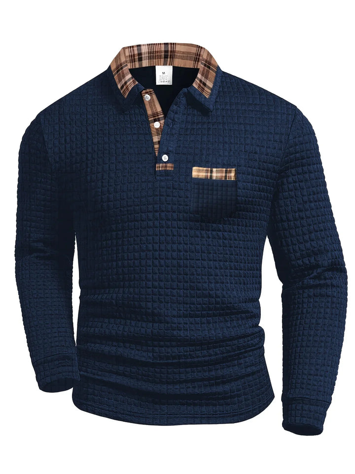 George – Checked Long-Sleeve Polo Shirt