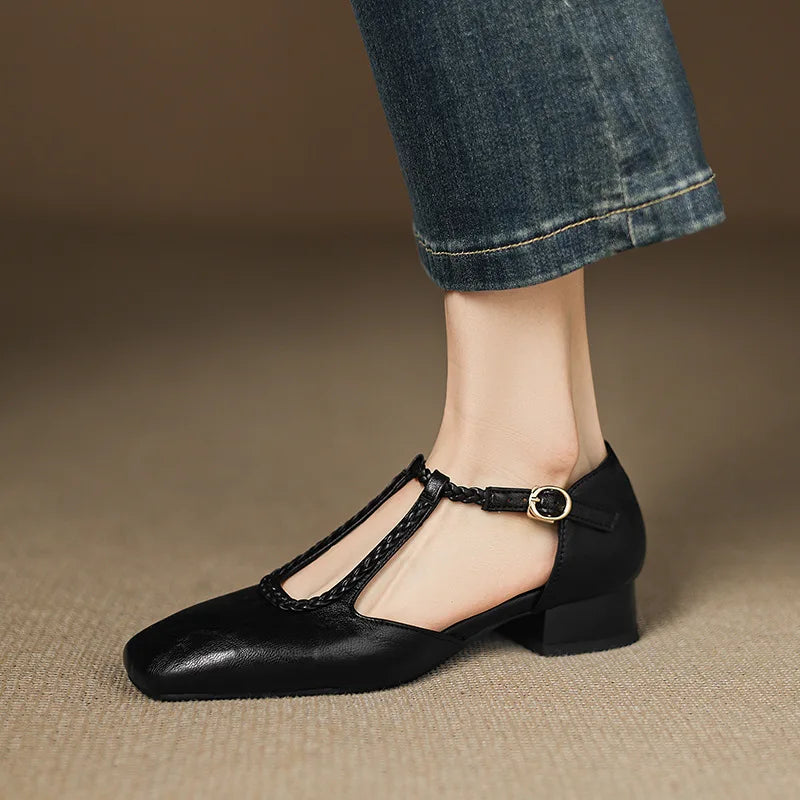 Estelle | Retro Leather Flats