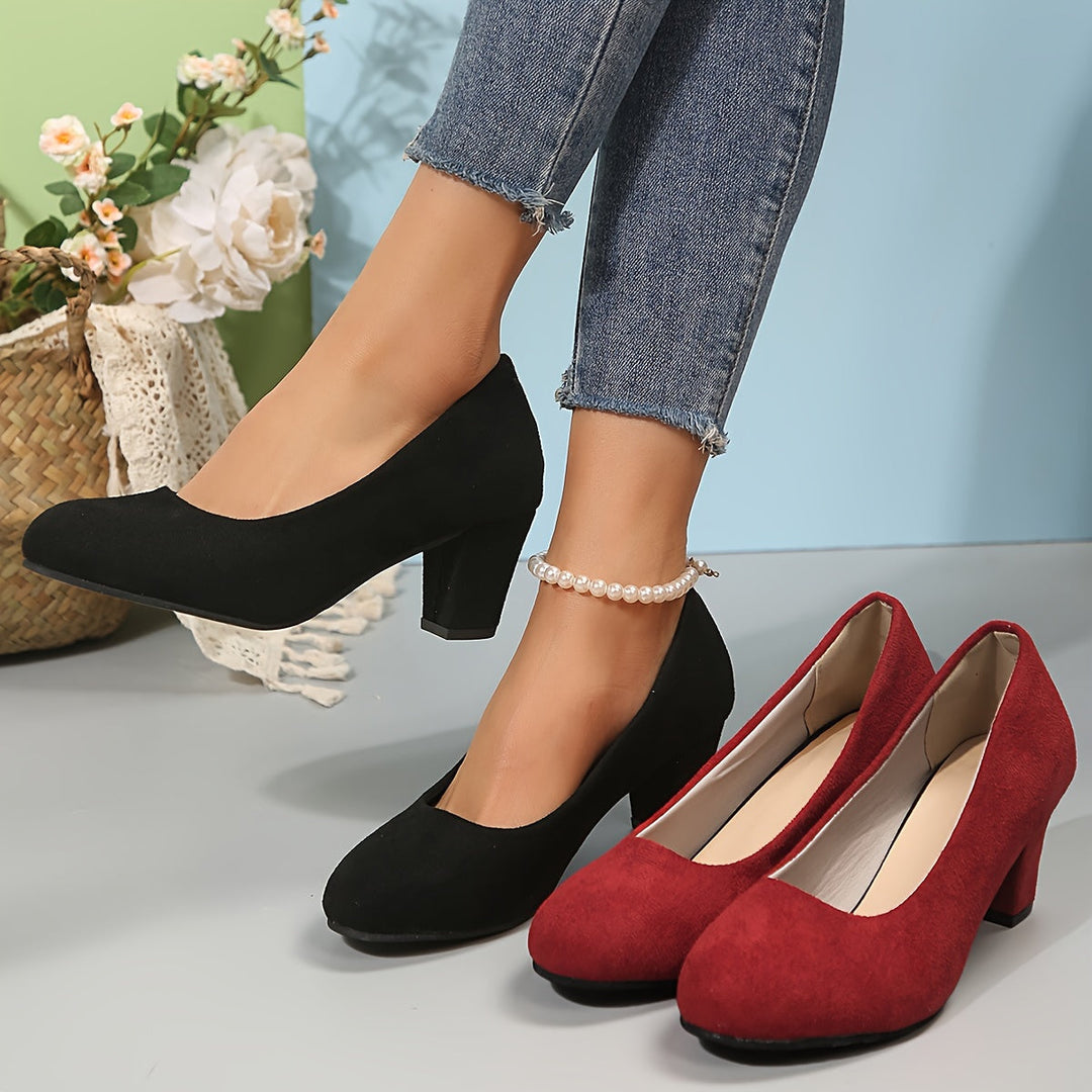 Noelle – Wide -Toe Suede Pumps for Pain-Free Comfort