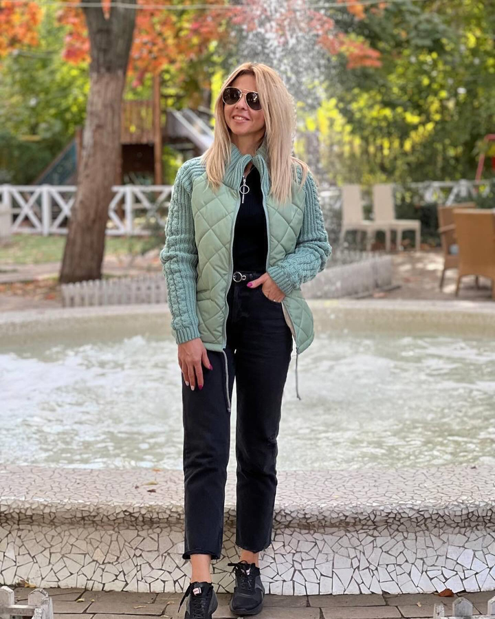 Hallie – Patchwork Knitted Jacket for Cozy Confidence