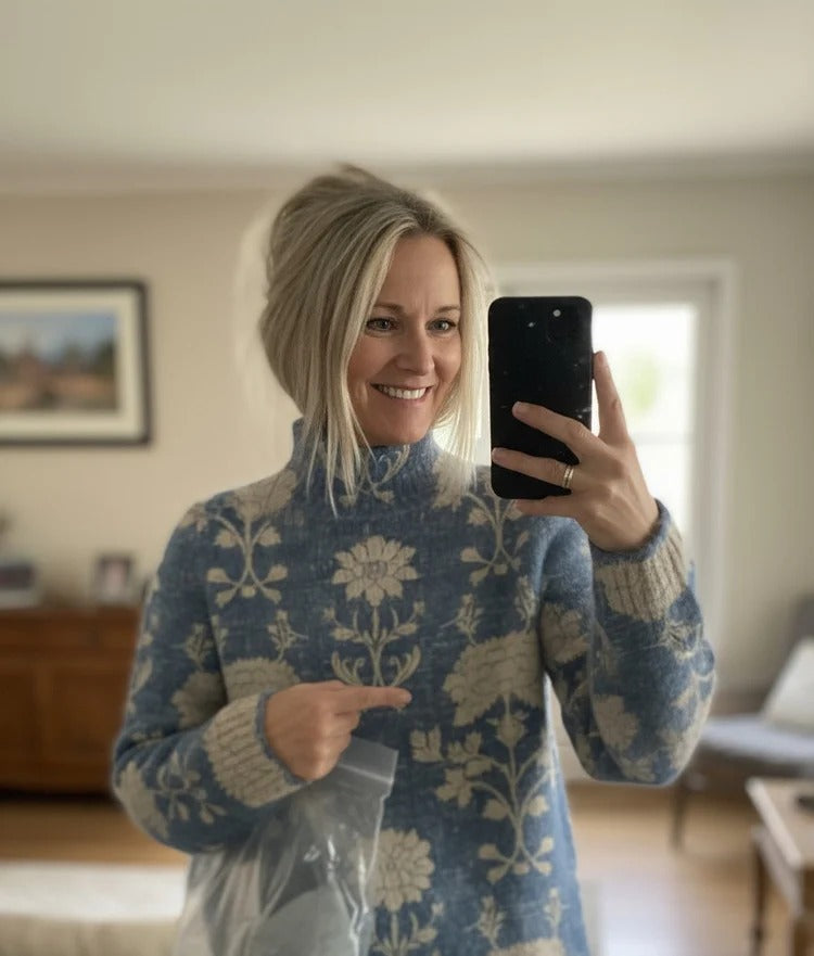 Ellis – Knitted turtleneck forest sweater