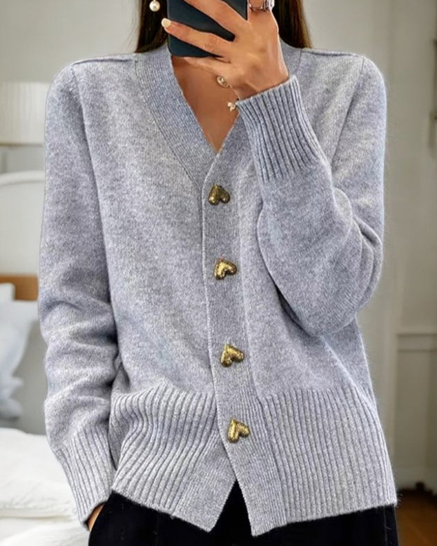 Livia™ | Elegant Cardigan with Heart Buttons