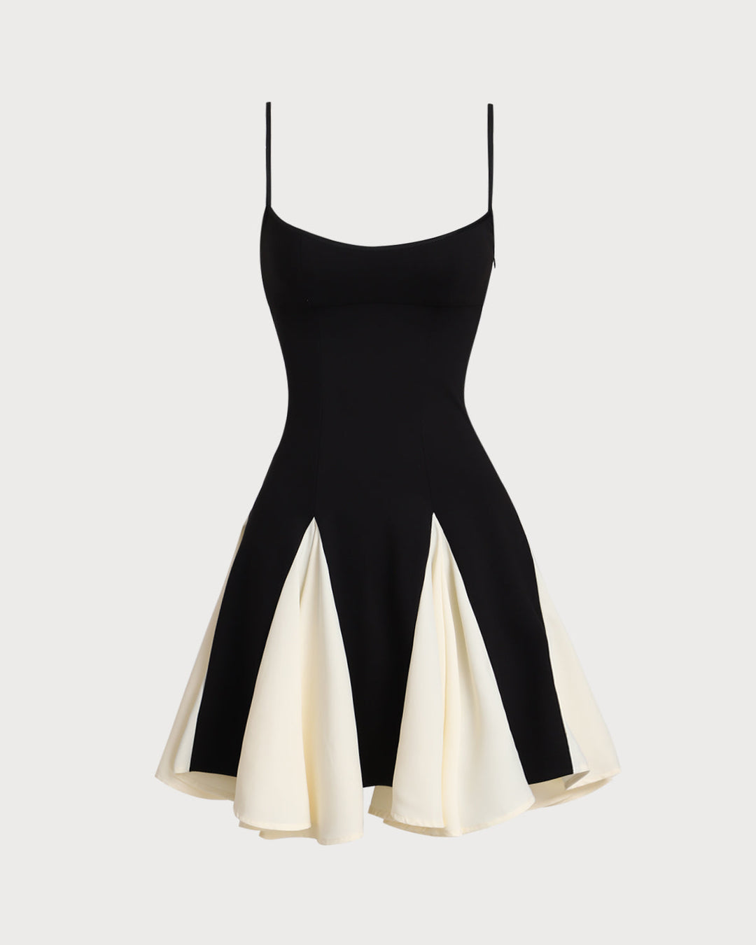 Black Contrast Slip Mini Dress