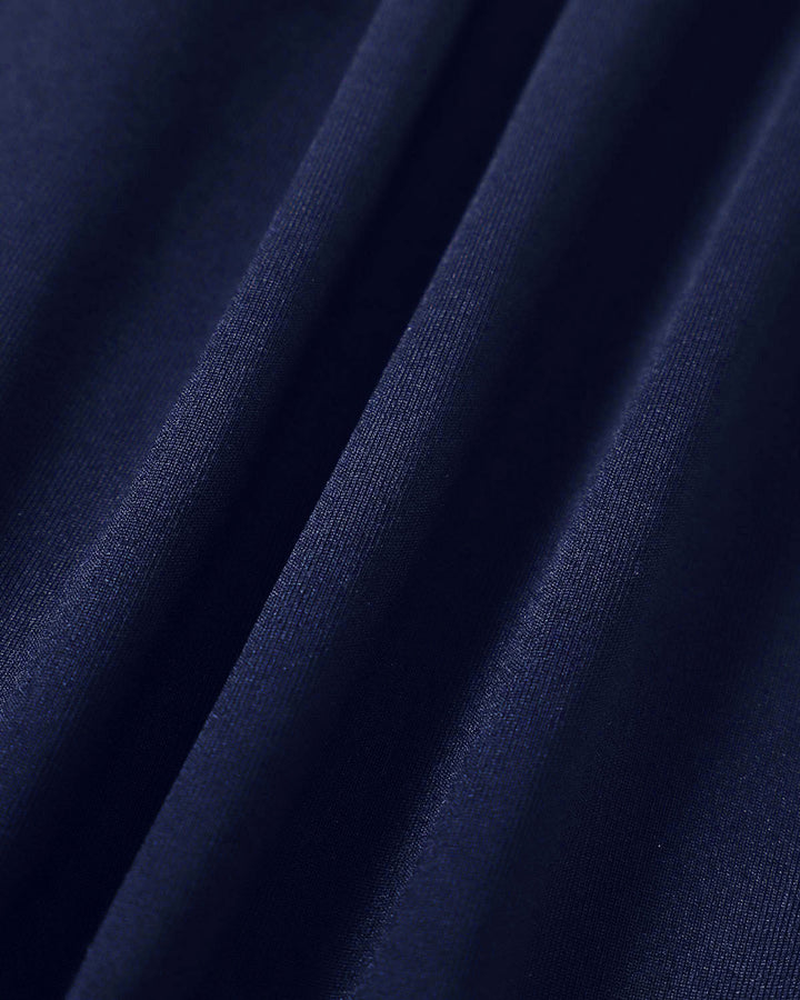 Navy Square Neck A-Line Mini Dress