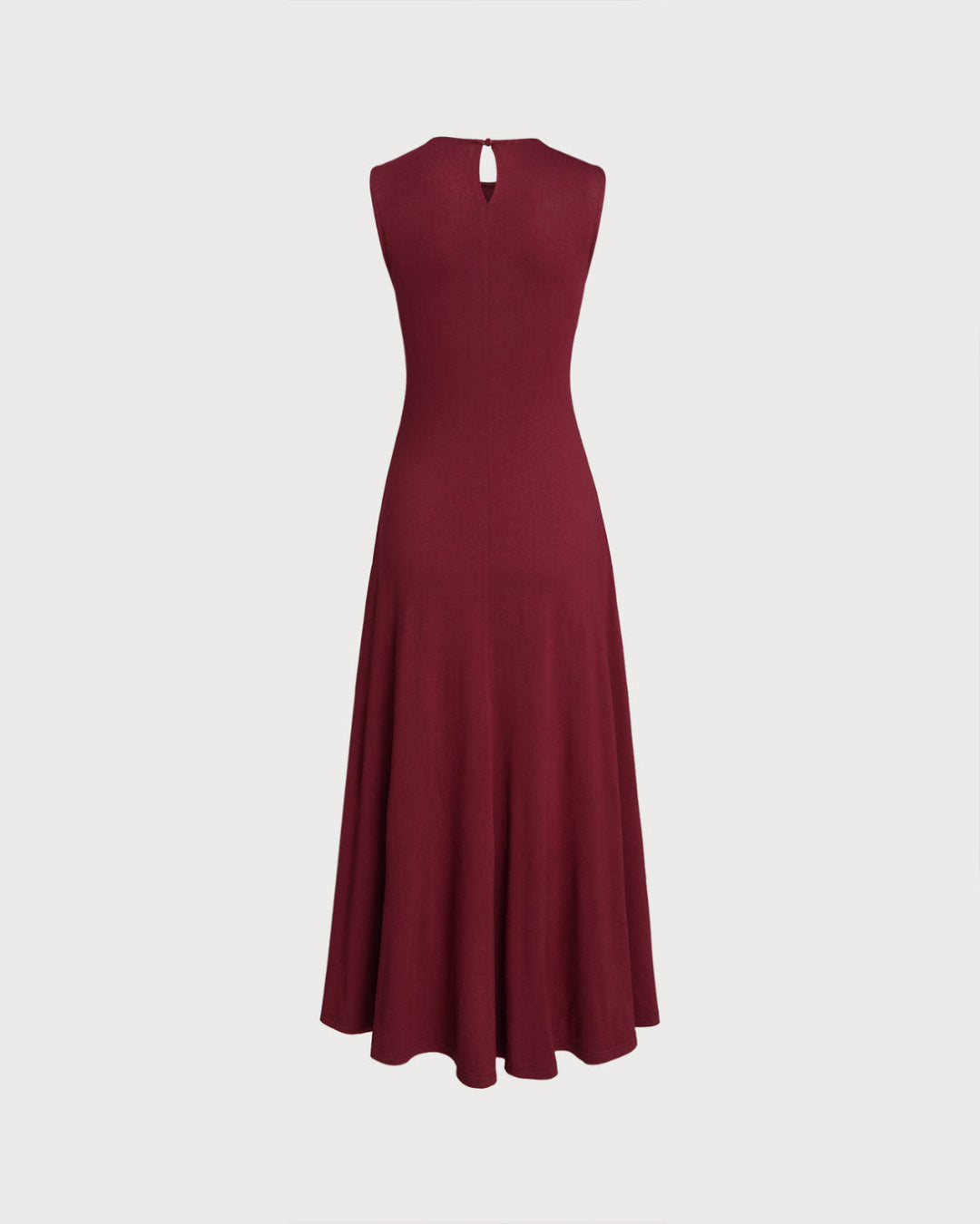 Red Round Neck A-Line Sleeveless Maxi Dress