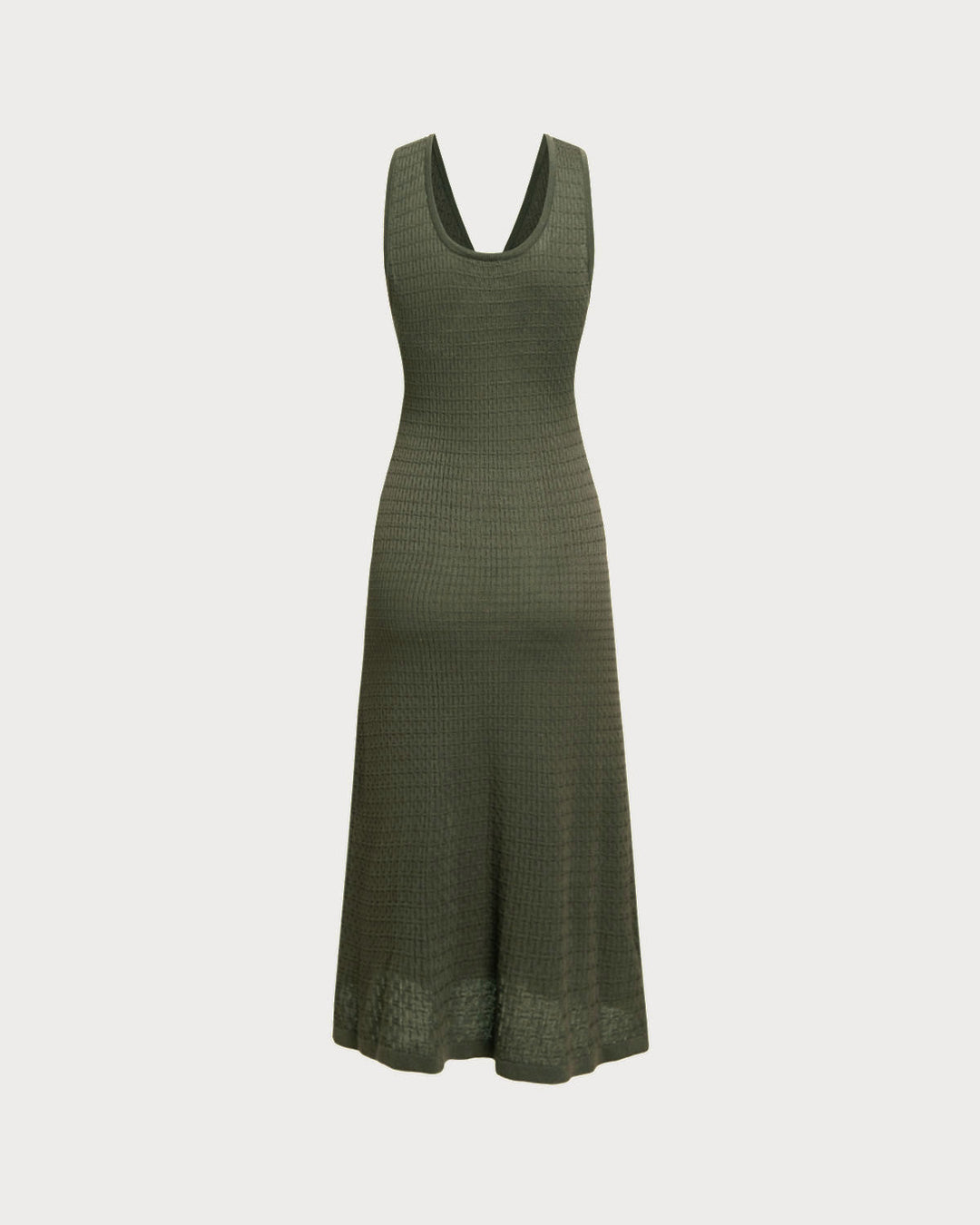 Army Green V Neck Sleeveless Sweater Dress