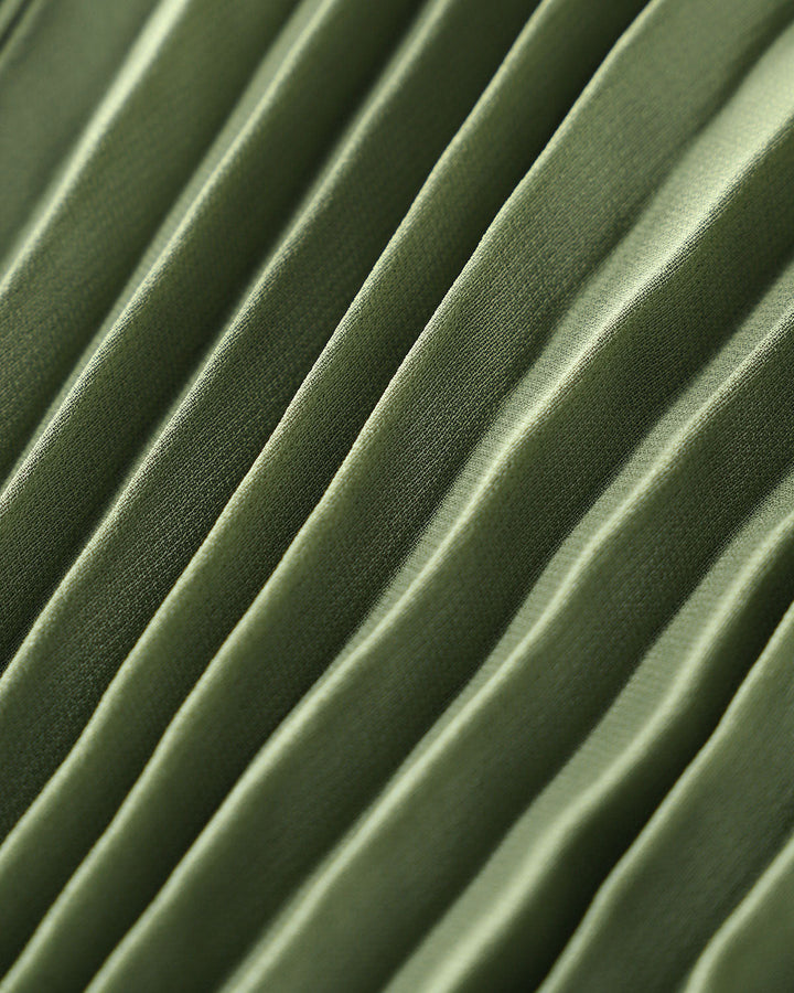 Green Sweetheart Neck Flowy Slip Maxi Dress