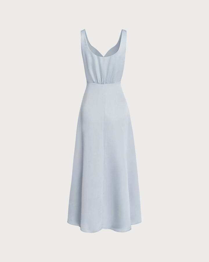 Grey A-Line Sleeveless Maxi Dress