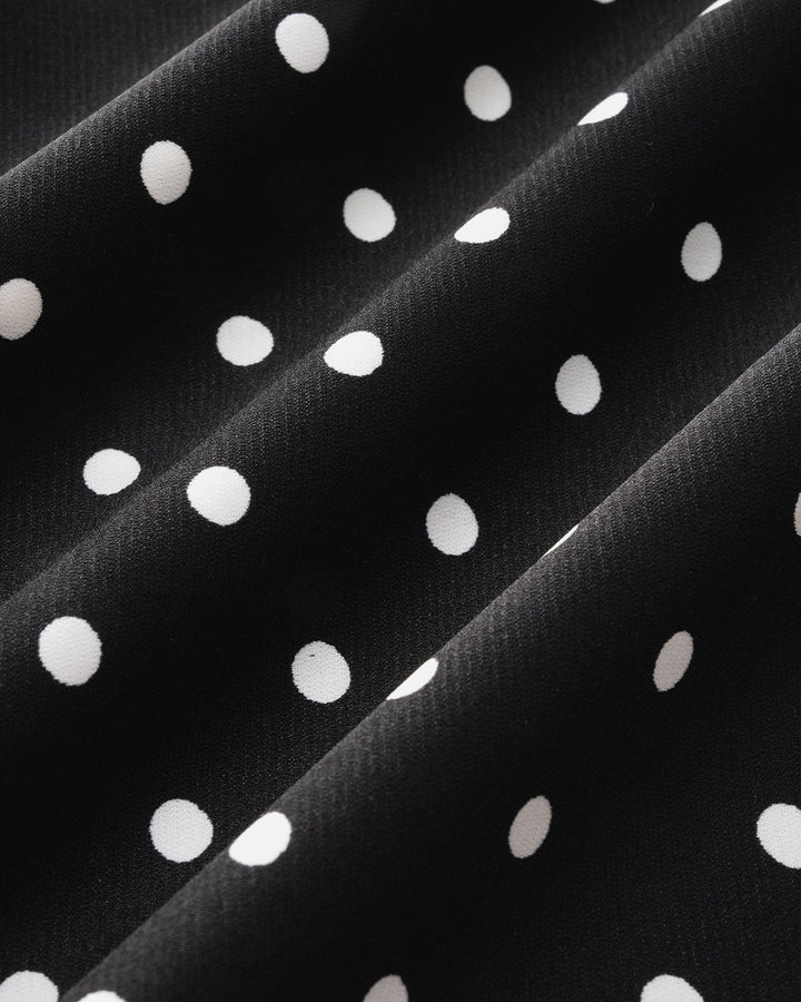 Black Polka Dot Cowl Neck Slip Maxi Dress