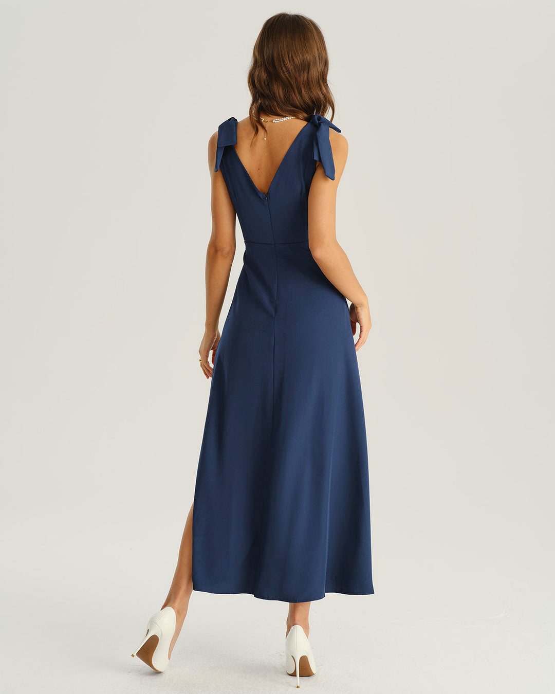 Navy Wrap Sleeveless Maxi Dress