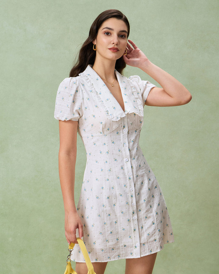 White Floral Chelsea Mini Dress